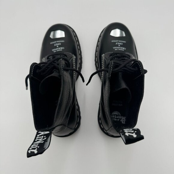 New Dr. Martens 1460 Pascal St Exposed Steel Toe Leather Boots Lace Up Combat 8 - Picture 5 of 12